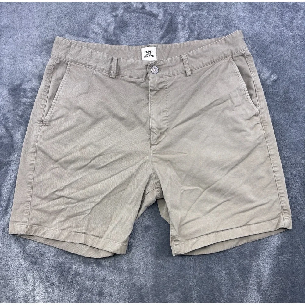 Flint And Tinder Shorts Mens 34 Khaki 365 Chino Stretch Huckberry Soft Casual